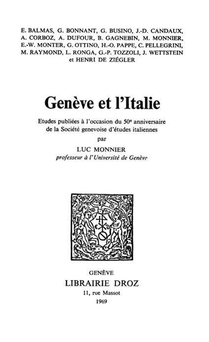 Genève et l'Italie