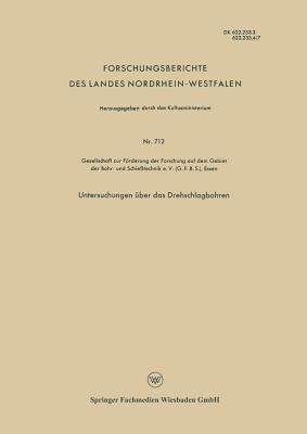 Untersuchungen über das Drehschlagbohren - Kenneth A Loparo - cover