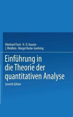 Einführung in die Theorie der quantitativen Analyse - E. Fluck,M. Becke-Goehring - cover