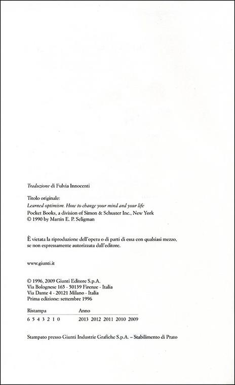 Imparare l'ottimismo - Martin E. P. Seligman - 2