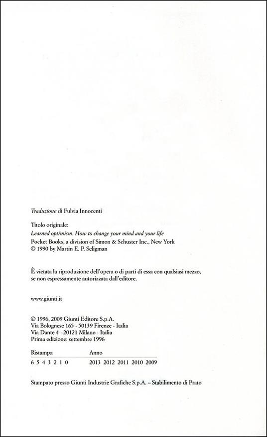 Imparare l'ottimismo - Martin E. P. Seligman - 2