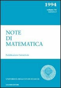 Note di matematica. Vol. 14\2 - copertina