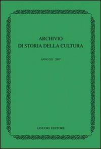 Archivio di storia della cultura (2007) - copertina