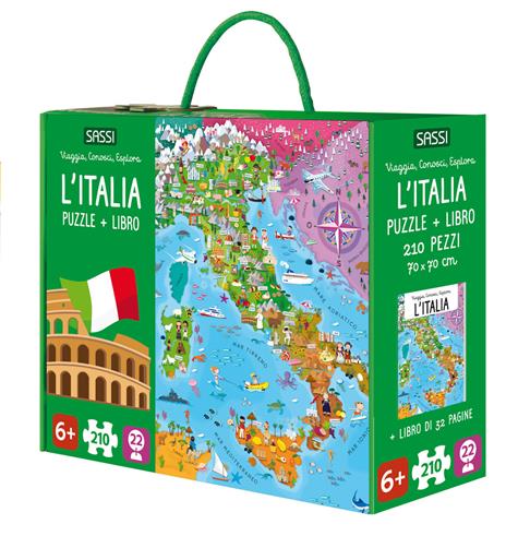 L'Italia. Viaggia, conosci, esplora. Ediz. a colori. Con 22 formine da costruire. Con puzzle di 210 pezzi - Matteo Gaule,Ester Tomè - copertina