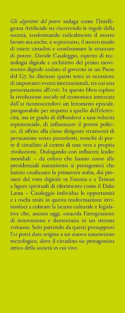 Gli algoritmi del potere. Come l'intelligenza artificiale riscriverà la politica e la società - Davide Casaleggio - 4