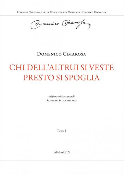Chi dell’altrui si veste presto si spoglia. Vol. 1 - Domenico Cimarosa - copertina