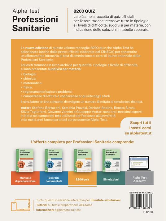 Alpha Test Professioni Sanitarie 2026-2027. 8200 quiz. Per test di ammissione universitari. Con simulatore online - Stefano Bertocchi,Giuseppe Vottari - 2