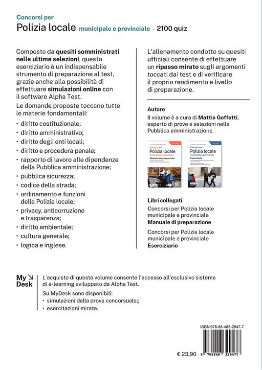 Concorsi per Polizia Locale municipale e provinciale. 2100 quiz. Edizione 2026-2027. Per concorsi pubblici. Con piattaforma digitale - 2