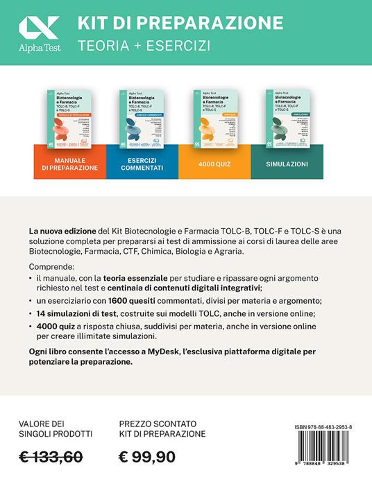 Alpha Test. Biotecnologie e Farmacia TOLC-B, TOLC-F e TOLC-S 2026-2027. Kit di preparazione. Per test di ammissione universitari, anche per TOLC-AV. Con piattaforma e simulatore online - 6