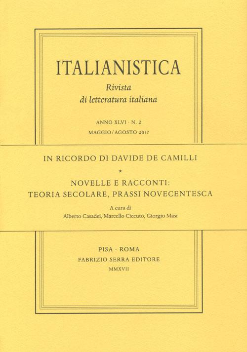 In ricordo di Davide De Camilli. Novelle e racconti: teoria secolare, prassi novecentesca - copertina