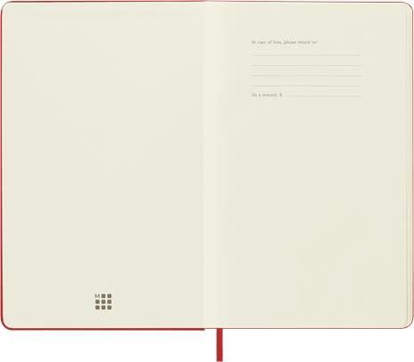 Taccuino Moleskine large a pagine bianche copertina rigida rosso. Scarlet Red - 3