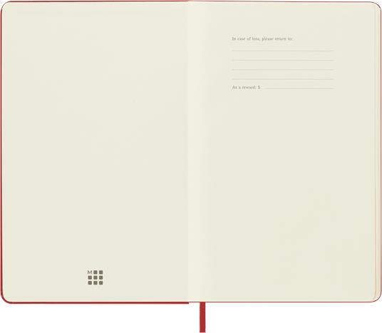 Taccuino Moleskine large a pagine bianche copertina rigida rosso. Scarlet Red - 3