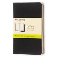 Set da 3 quaderni taccuini Cahier Journal Moleskine pocket, pagine bianche. Nero
