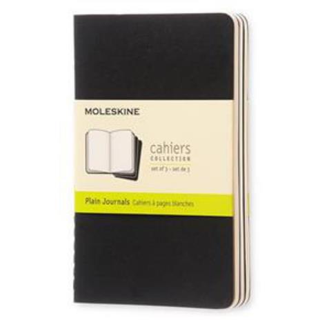 Set da 3 quaderni taccuini Cahier Journal Moleskine pocket, pagine bianche. Nero