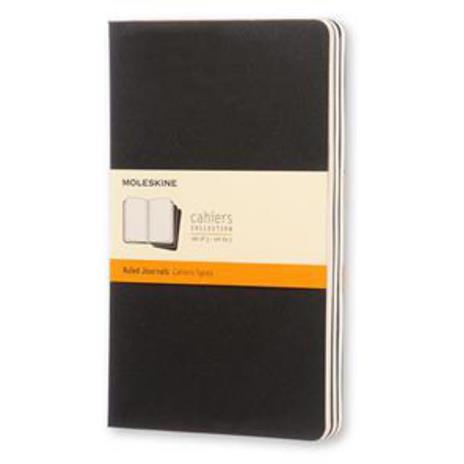 Quaderno Cahier Journal Moleskine large a righe nero. Black. Set da 3
