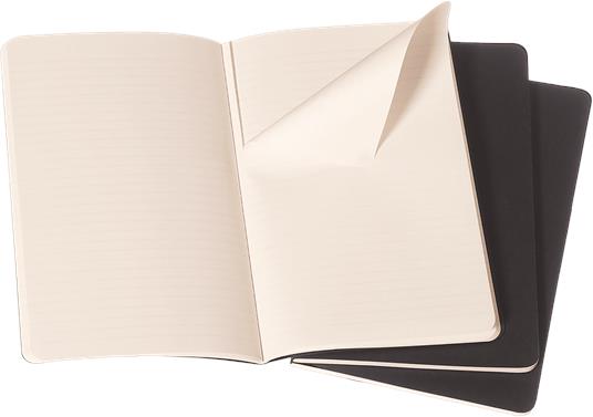 Quaderno Cahier Journal Moleskine large a righe nero. Black. Set da 3 - 3