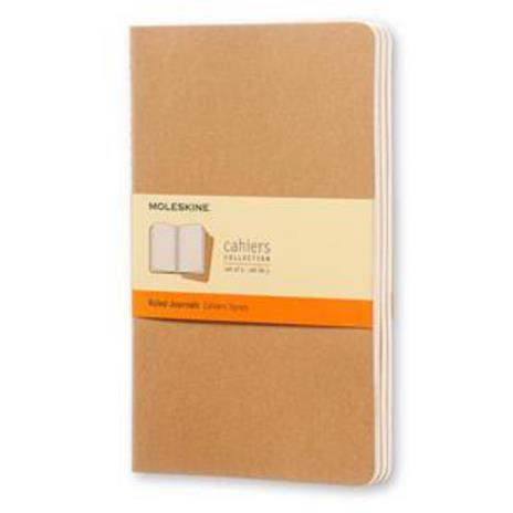 Set da 3 quaderni taccuini Cahier Journal Moleskine large, a righe. Beige