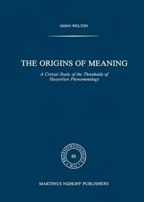 The Origins of Meaning: A Critical Study of the Thresholds of Husserlian Phenomenology - D. Welton - cover