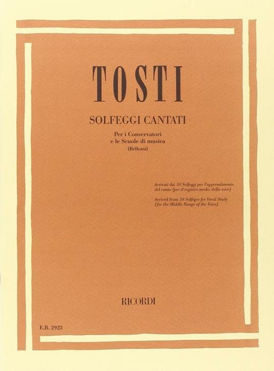  Solfeggi. F. Bellomi. voce -  Francesco Paolo Tosti - copertina
