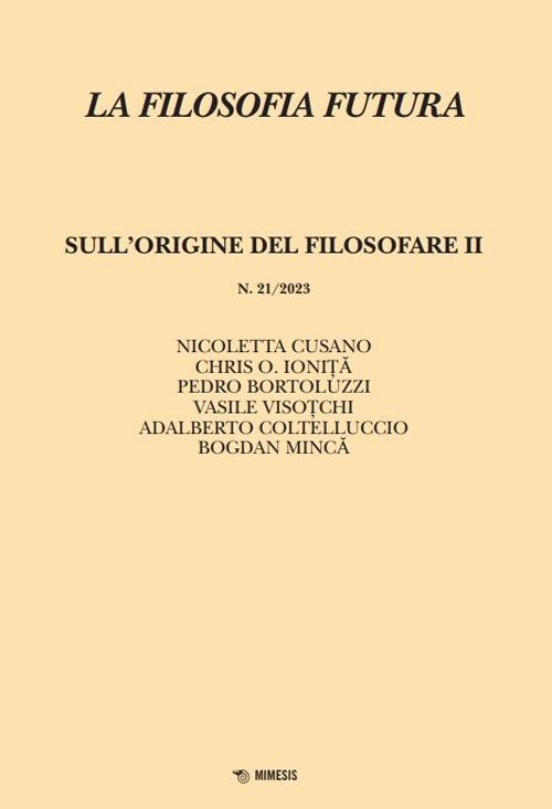 La filosofia futura (2023). Vol. 21: Sull'origine del filosofare - copertina