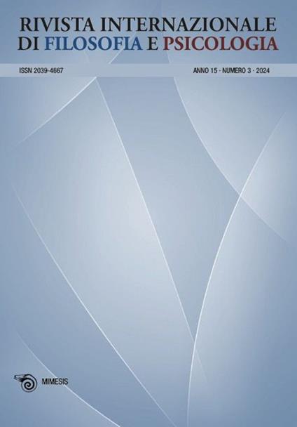 Rivista internazionale di filosofia e psicologia (2024). Ediz. bilingue. Vol. 3 - copertina