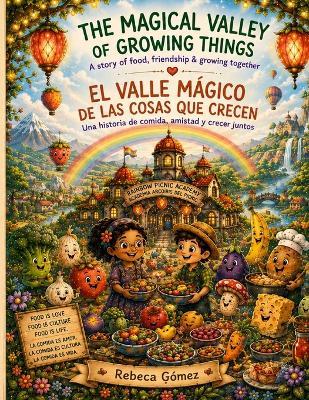 The Magical Valley of Growing Things - El Valle Mágico de las Cosas que Crecen: A Story of Food, Friendship & Growing Together - Una Historia de Comida, Acosta's y Crecer Juntos - Rebeca Gomez - cover