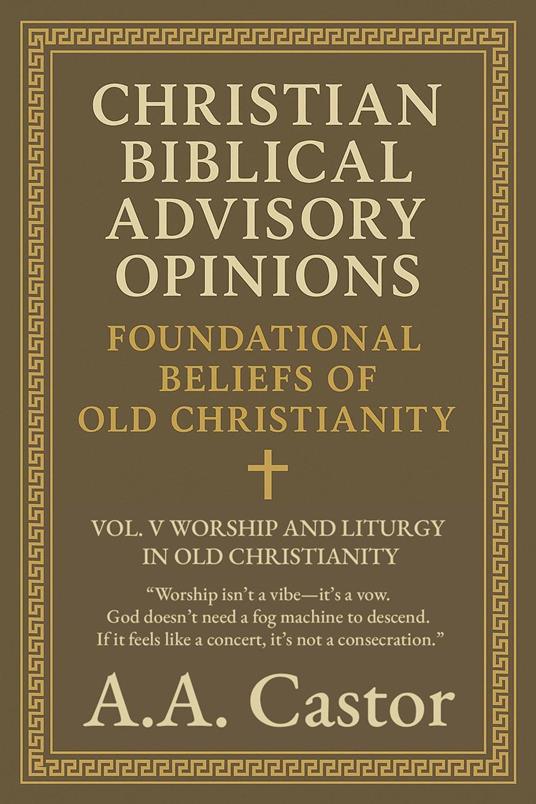 Christian Biblical Advisory Opinions: Foundational Beliefs of Old Christianity - Vol. V Worship and Liturgy in Old Christianity
